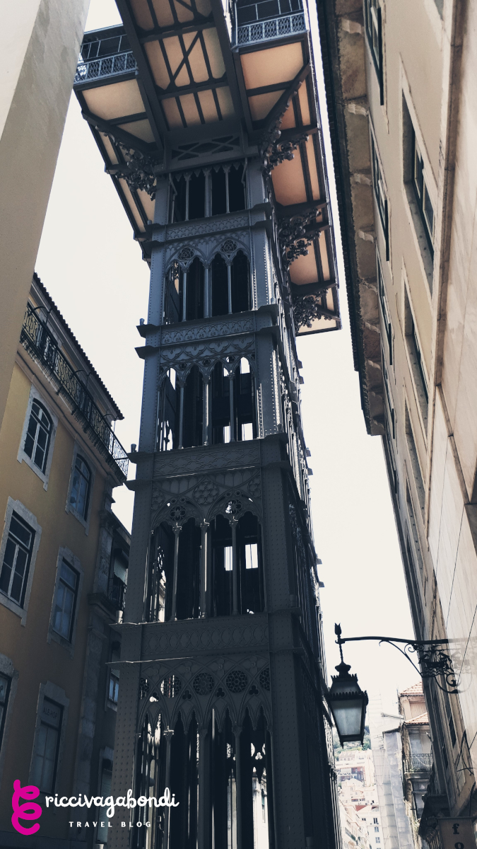 View of the Santa Justa lift (elevator) in Lisbon, Portugal