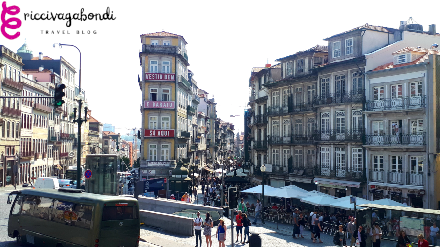 View of the buzzing streets of Porto, Portugal