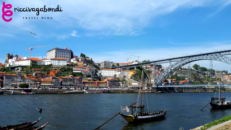 View of the Douro river and the Dom Luis I bridge in Porto, Portugal