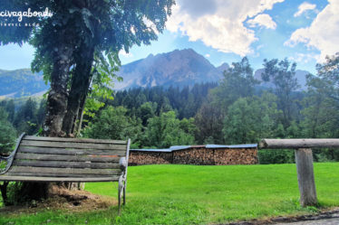 Bench with Dolomites in the back