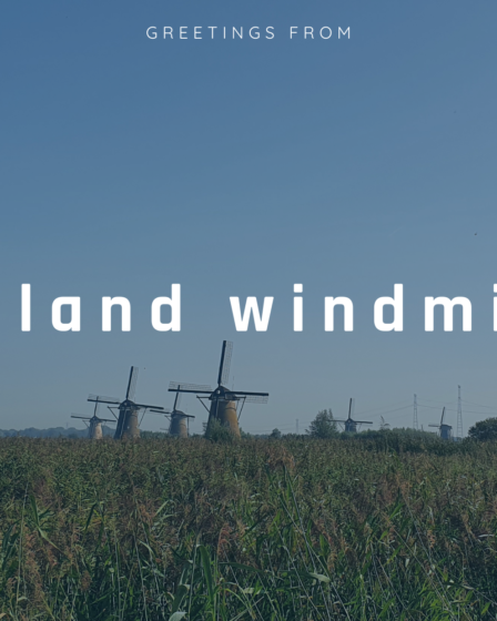 View of the Kinderdijk windmills in Holland, Netherlands