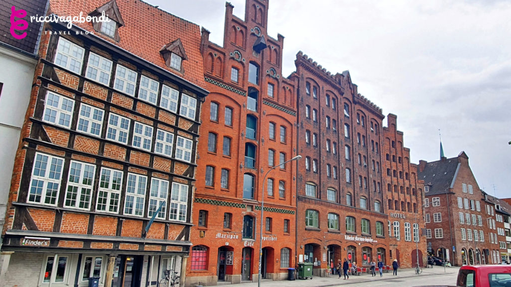 View of the red bricks buildings in Lübeck