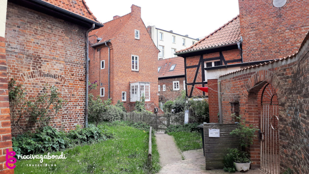 Inner yards in Lübeck in red bricks