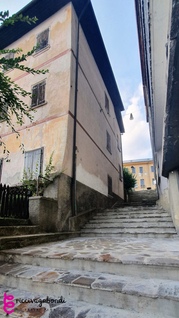View of narrow streets and stairs in Pieve di Cadore, north Italy