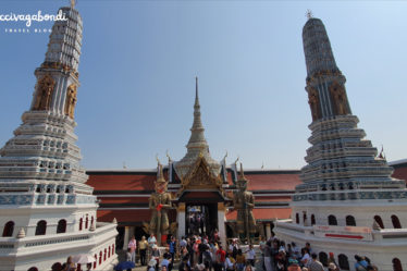 View of Thai architecture made of wat, prang, pagodas, and chedis