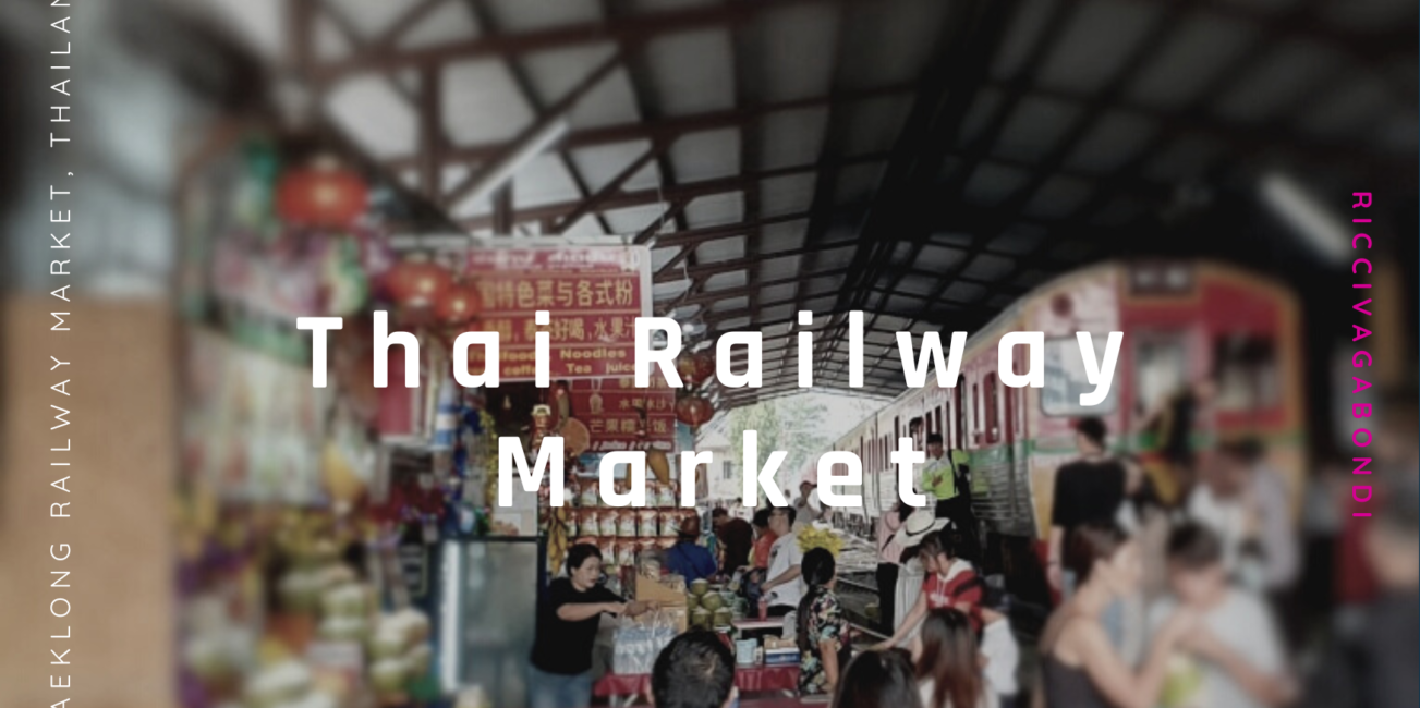 Snapshot of Maeklong Railway Market in Thailand