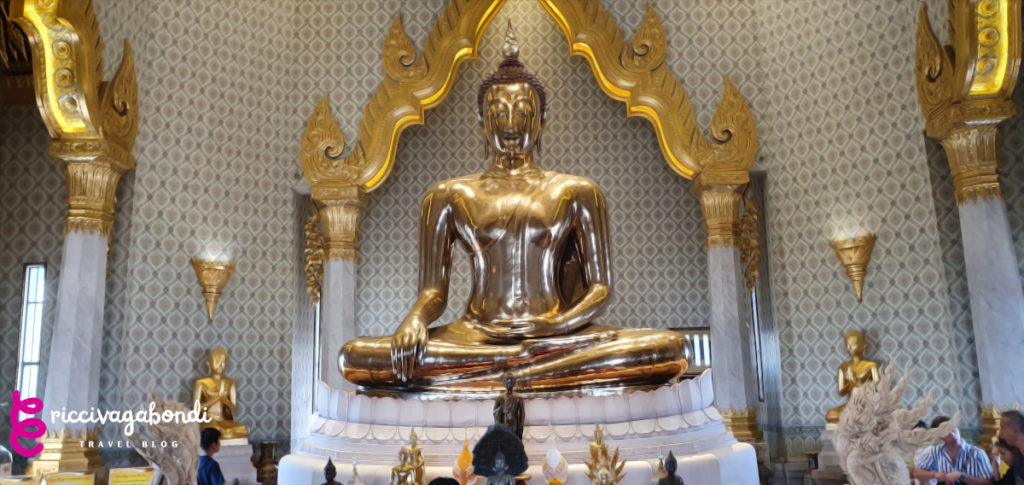 View of a big golden Buddha in Bangkok, Thailand