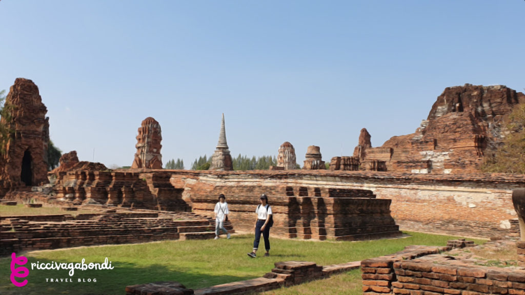 View of Ayuttaya temples and ancient ruins in Thailand