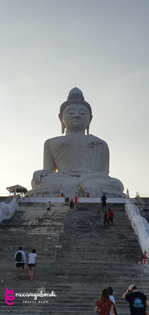 View of the white marble Buddha on Phuket Island, Thailand