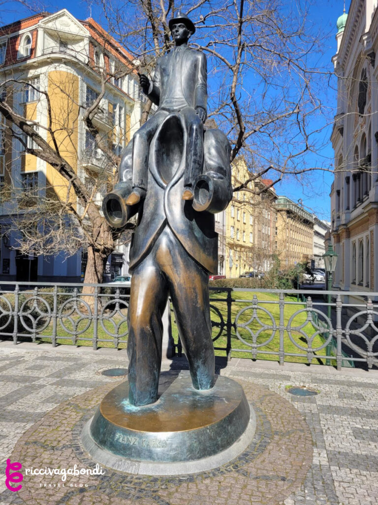 One of the many Kafka sculptures in Prague